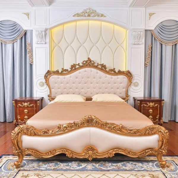 Luxury Royal King-Size Bed – Handcrafted Elegance