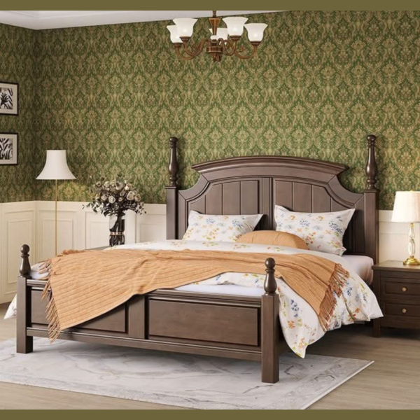 Classic Wooden Bed – Timeless Elegance & Durability