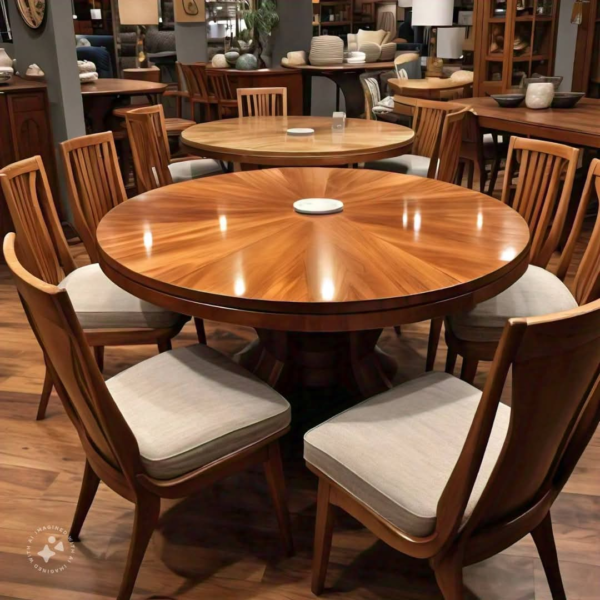 Modern Round Wooden Dining Table Set with Elegant Seating