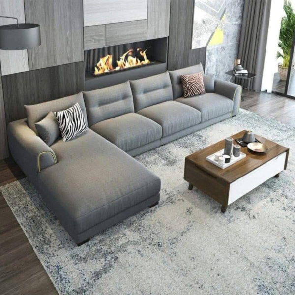 Modern Grey Sectional Sofa with Chaise